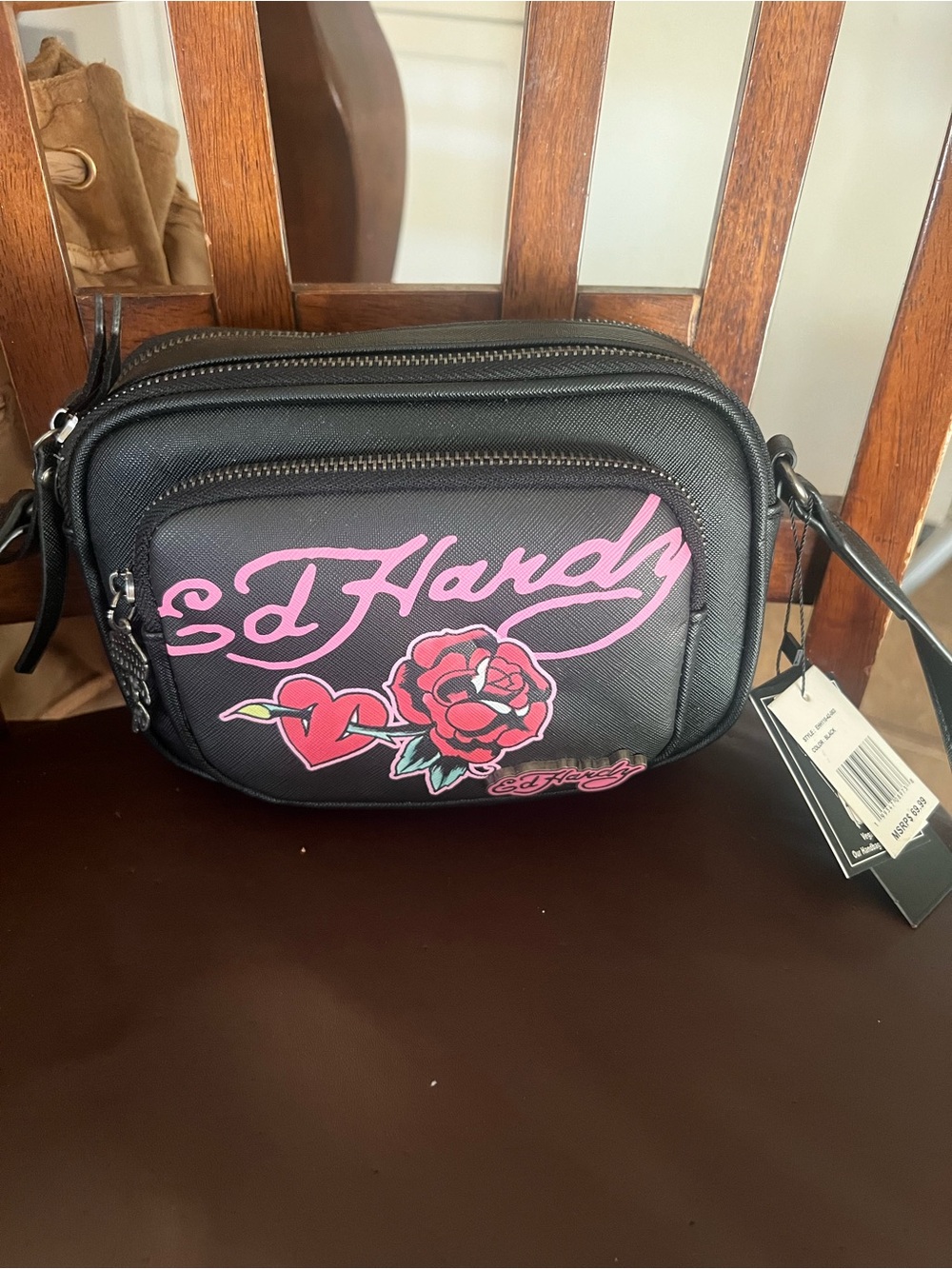 Juicy Couture Pink and Black Mixed-Style Shoulder Bag Collage - Picture 3 of 10